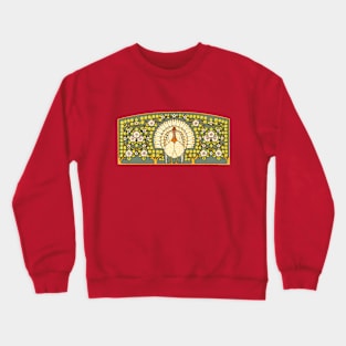 Art Nouveau Stained Glass Thanksgiving Turkey Crewneck Sweatshirt